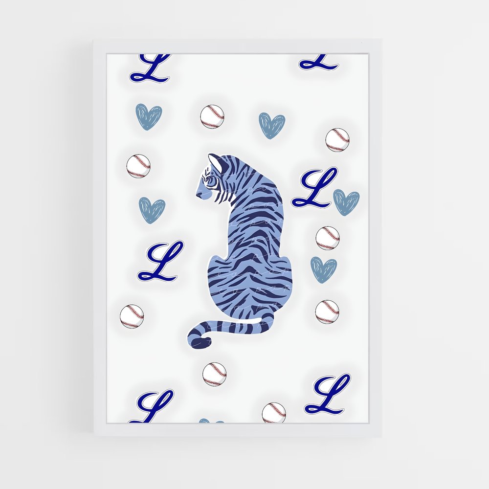 Poster Tigre Azur – affiche Baseball (vue 3)